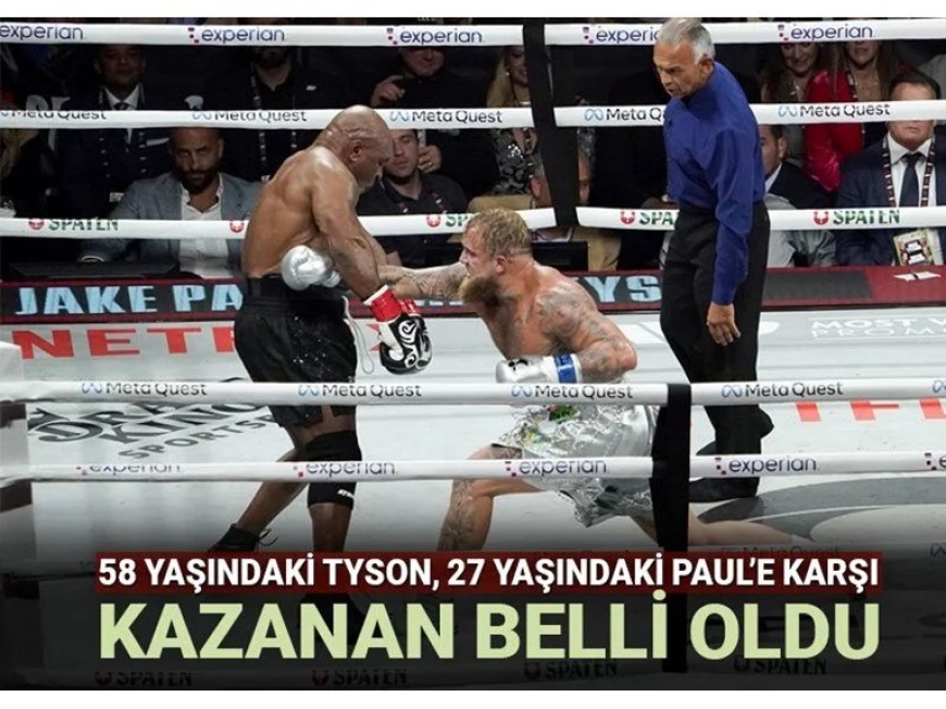 58 yaşındaki Mike Tyson, 27 yaşındaki YouTuber Jake Paul'e karşı: 8 rauntluk maçta kazanan belli oldu